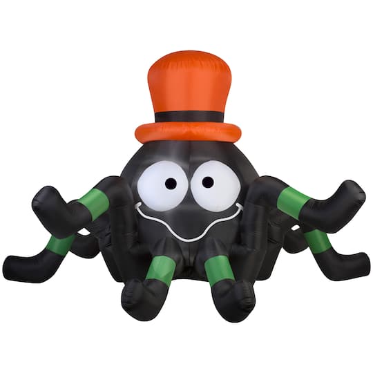6ft. Airblown&#xAE; Inflatable Halloween Animated Spider with Orange Hat